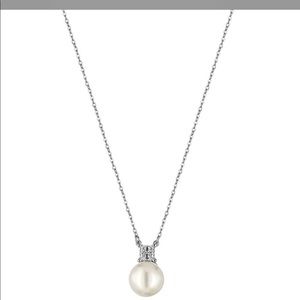 NWT Majorica Rhodium Plated SS Chain Necklace